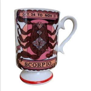 Vintage Scorpio zodiac mug tea cup November birthday